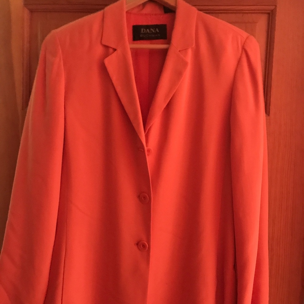 Dana Buchman soft orange silk blazer
